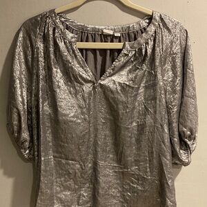 GAP Shimmering Silver Blouse